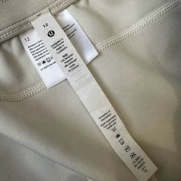 LULULEMON Softstreme Pants Ivory Cropped Relaxed Straight High Rise - Picture 9 of 14